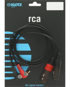 twin cable with angled RCA and XLR female plugs