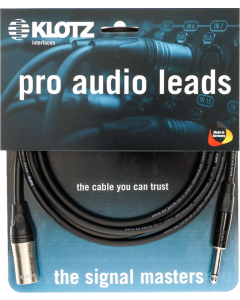 professional microphone cable with male XLR by KLOTZ to unbalanced jack plug