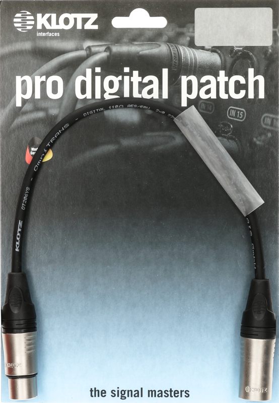 pro digital patch D3 bk 0,6m, XLR 3p F/M KLOTZ